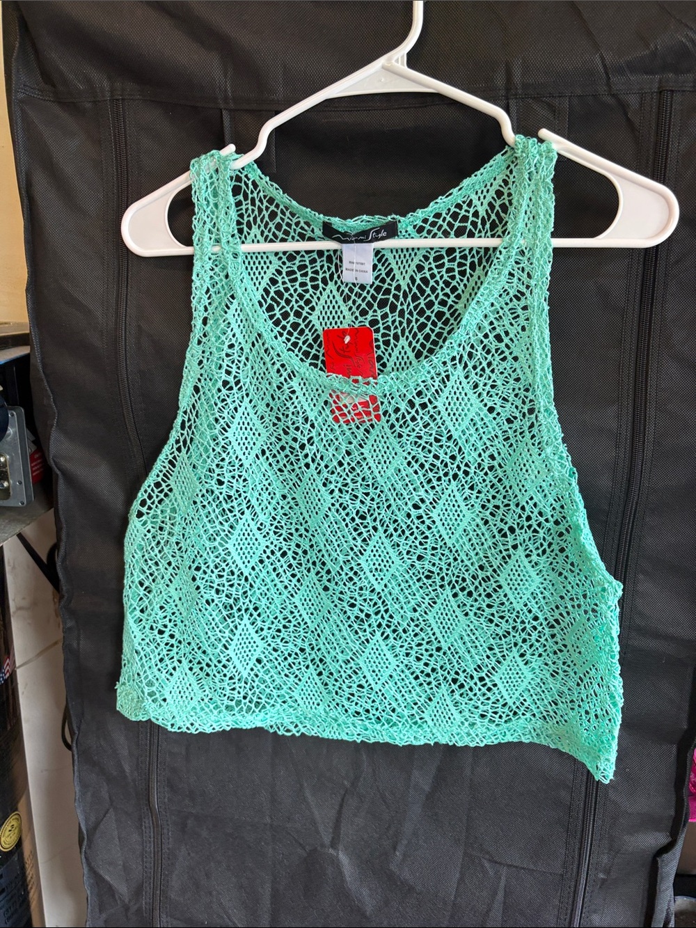Hot Miami Styles Crochet Tank Top - Mint Green